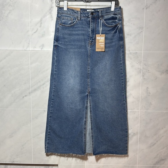 NWT Kensie The High Rise midi Jean vintage luke jean skirt  Sizes 2/26e - Picture 4 of 15